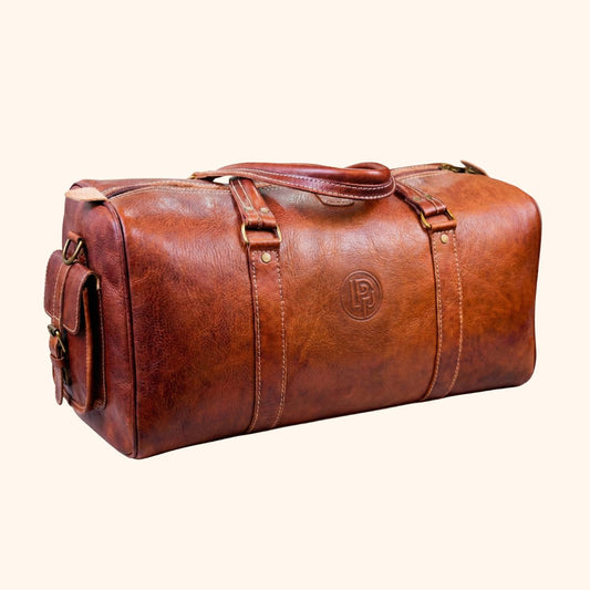 Handcrafted Leather Travel Duffle Bag