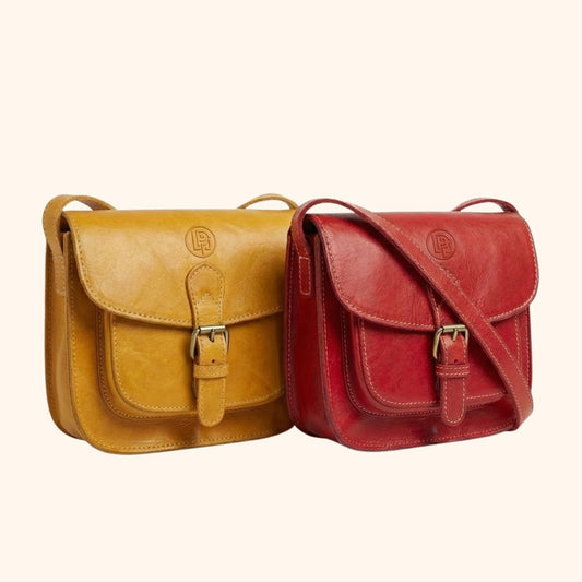 Linpauj Heritage Leather Crossbody Satchel